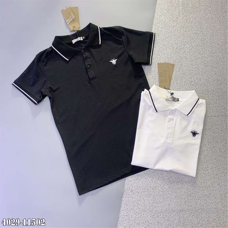 áo Phông nam cổ bẻ thêu ong trước ngực 4029