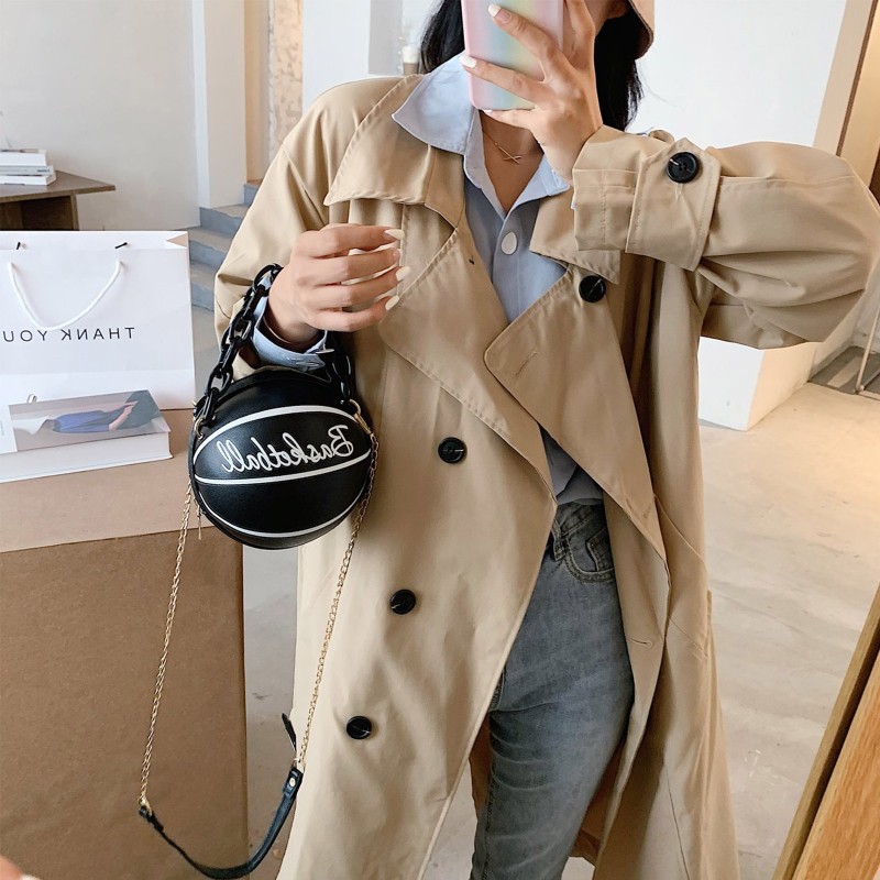 Túi Đeo Chéo Da Pu Hình Quả Bóng Thời Trang Hàn Quốc Cho Nữ