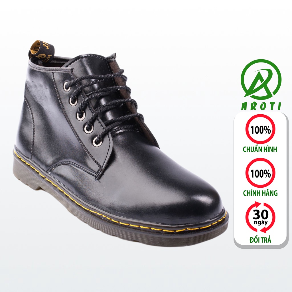 Giày Nam Cao Cổ AROTI Boot Da Chất Đẹp Cao Cấp,Đế Khâu Chắc Chắn Form Mạnh Mẽ,Cực Nam Tính Màu Nâu,Đen-Đủ size M354-Đ VN