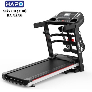 Máy chạy bộ hapo đa năng, khung thép sơn tĩnh điện - tích hợp máy rung, tập bụng