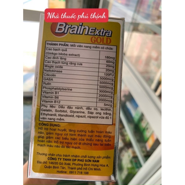 ✅ hoạt huyết dưỡng não Brain extra gold- date xa- hàng chuẩn cty