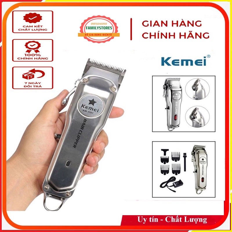 Tông đơ cắt tóc cao cấp không dây thân nhôm nguyên khối Kemei 1998 Tông đơ cắt tóc chuyên nghiệp cao cấp cho salon tóc