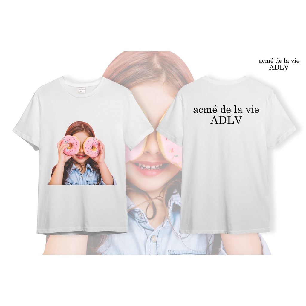 Áo ADLV Thun Cotton CAO CẤP [Vải Cotton] - Mẫu 30 - Bé Gái Cầm Donut Hồng