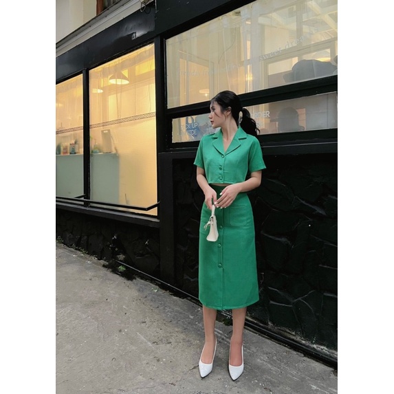 Sét Vest CV Dài Nút Bọc