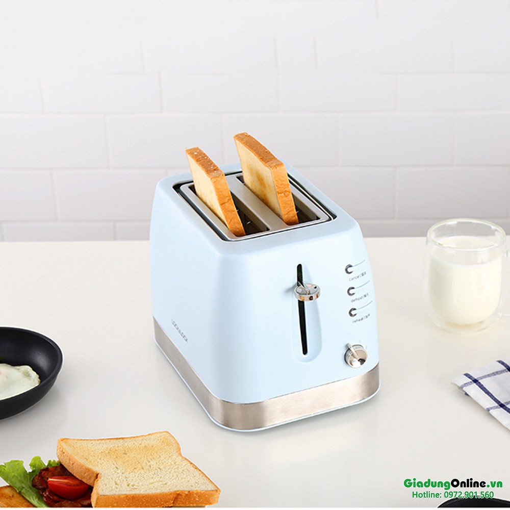 Máy Nướng Bánh Mì Lock& Lock Morning Toaster EJB221BLU Xanh mint