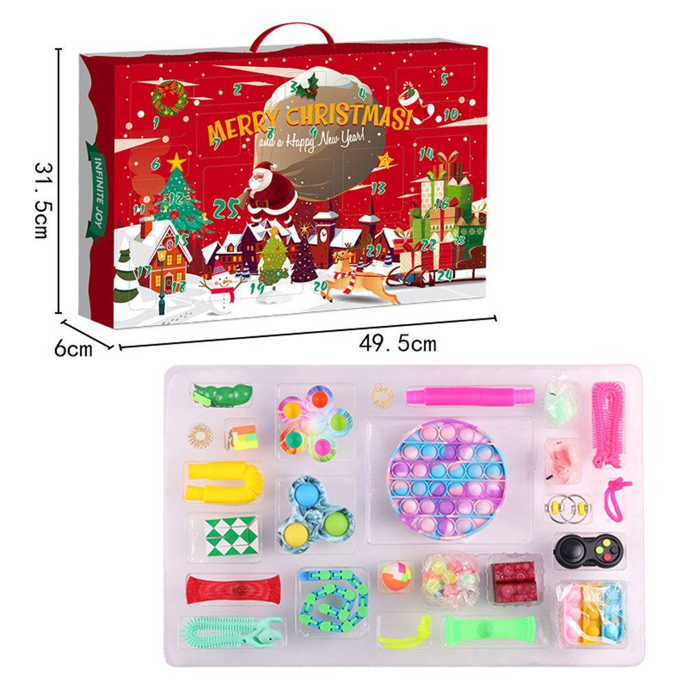 Set 1 / 25 Đồ Chơi Fidget Spinner An Toàn Không Độc Hại Trang Trí Giáng Sinh Có Lịch Đếm Ngược 24 Ngày