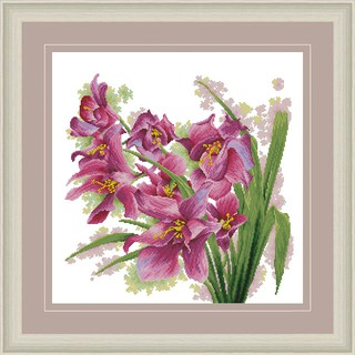 Tranh thêu chữ thập hoa lan in trên vải - Xartshop hc003