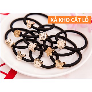 Dây chun đen buộc tóc nhiều hình đáng yêu