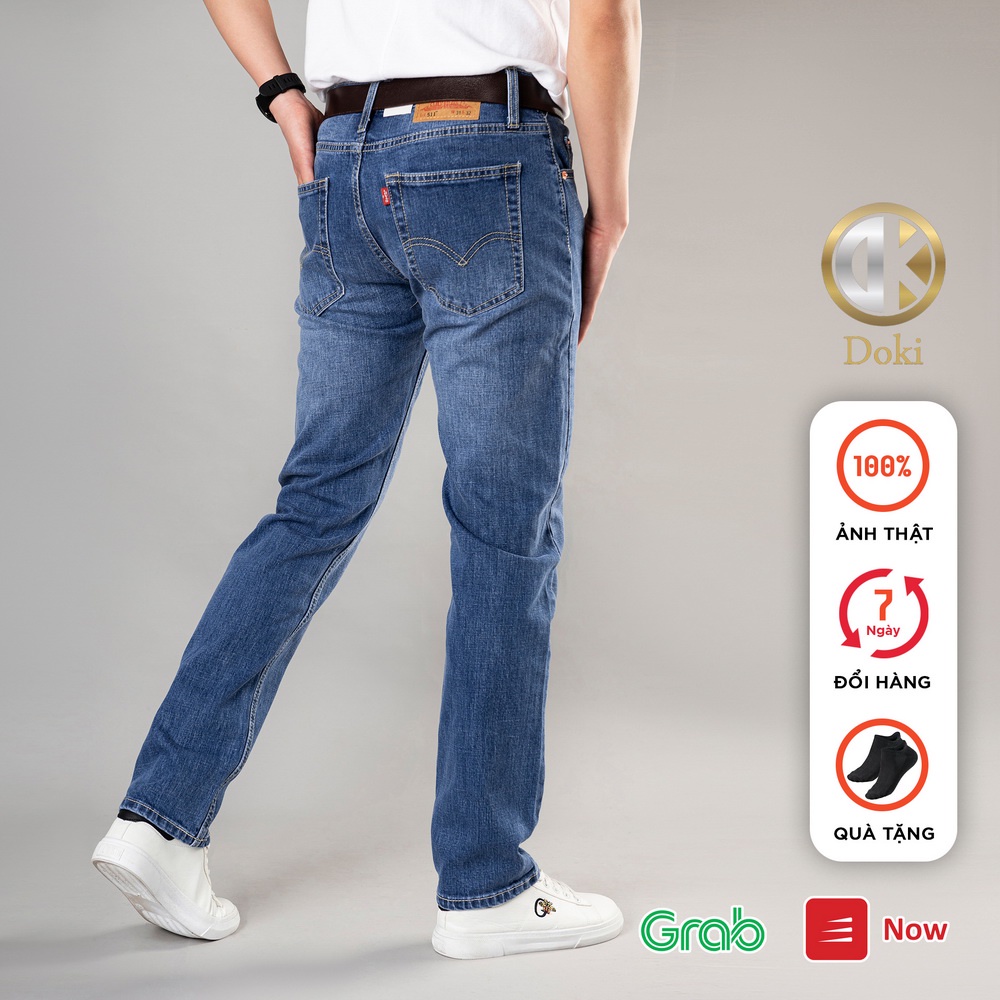 Quần Jean Nam Cao Cấp Xanh Dương Màu Lạ Đẹp, Dáng Slimfit ôm nhẹ - DOKI DK-02 | BigBuy360 - bigbuy360.vn