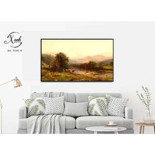 Tranh canvas phong cảnh sơn dầu châu Âu TCVSD02 tặng đinh treo tranh