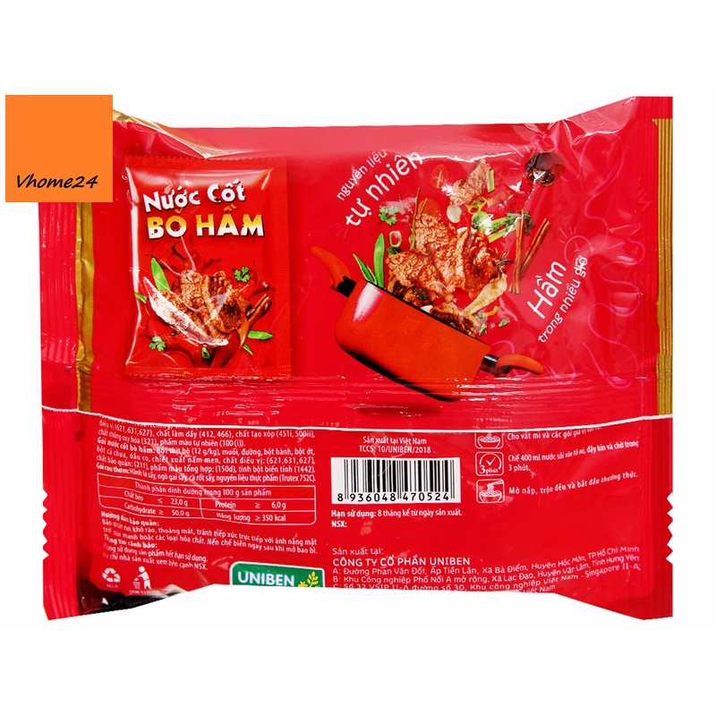 Mì 3 Miền Gold bò hầm rau thơm gói 75g