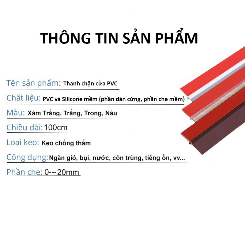 1 Mét Thanh Ron Chặn Khe Cửa, Miếng Chặn Dán Chân Cửa Chống Nước, Chống Bụi, Chống Côn Trùng - PVC Cao Cấp