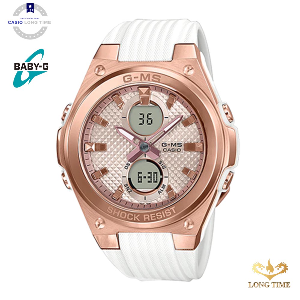 Đồng Hồ Nữ Casio Baby-G MSG-C100G-7ADR - Gờ Mặt Kim Loại - Chống Nước 100m- bảo hành 12 tháng