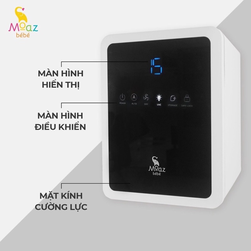 [CHÍNH HÃNG] MB038 - Máy tiệt trùng sấy khô tia UVC và bảo quản bình sữa Moaz BéBé