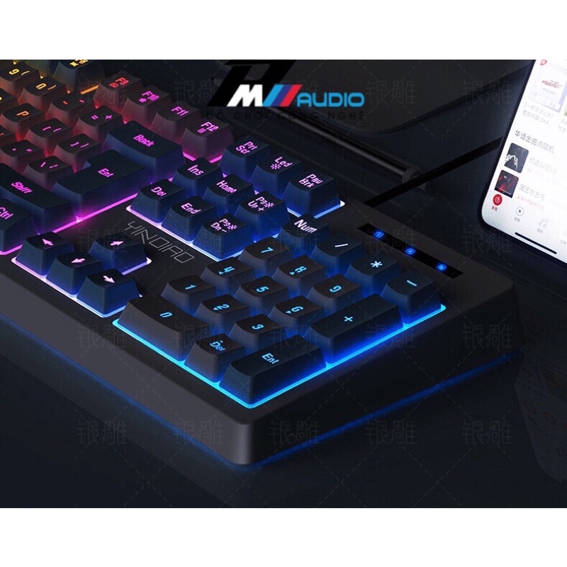 Bàn Phím Gaming K200 YINOIAO Led xuyên chữ có 4 màu HỒNG, XANH ,TRẮNG, ĐEN.Bảo hành lỗi 1 đổi 1-BMVAUDIO