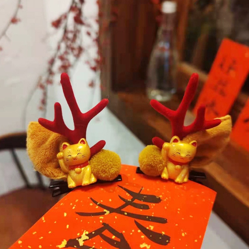 Kẹp Tóc Hình Sừng Tuần Lộc Phong Cách Năm Mới