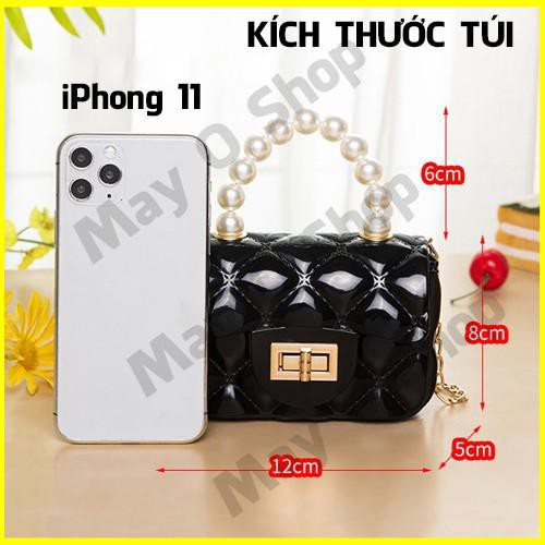 Túi Xách,Túi Đeo Chéo Mini Nhựa Quai Ngọc Siêu Xinh Cho Nữ, Túi Cho Bé Gái Diện Tết Sành Điệu May O Shop