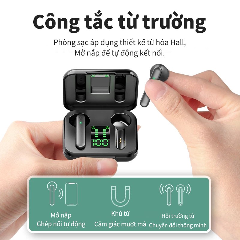 Tai nghe bluetooth T13 Tai nghe không dây TWS 5.1 thể thao chống nước có micrô