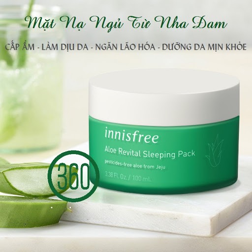 MẶT NẠ NGỦ DƯỠNG ẨM TỪ NHA ĐAM TƯƠI INNISFREE ALOE REVITAL SLEEPING PACK 100ML