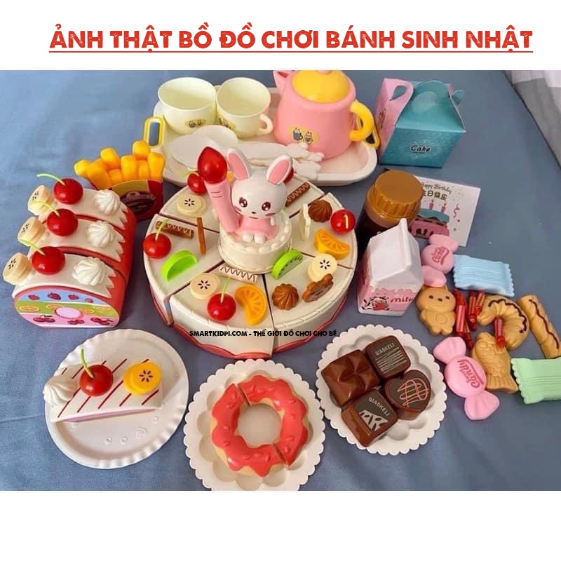 [Ảnh Thật] Bộ đồ chơi cắt bánh sinh nhật loại lớn 85 chi tiết có nhạc và đèn