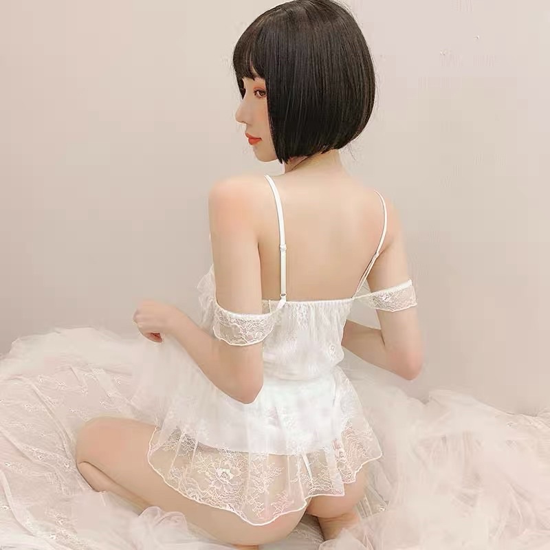 QR729 Váy Ngủ Dây Trễ Vai Gợi Cảm - Đầm Nữ