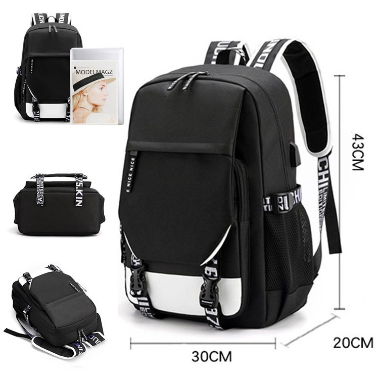 Balo Đựng Laptop in hình Jujutsu Kaisen Chú Thuật Hồi Chiến ver CHỮ DÀI anime chibi cặp sách nam nữ đi học