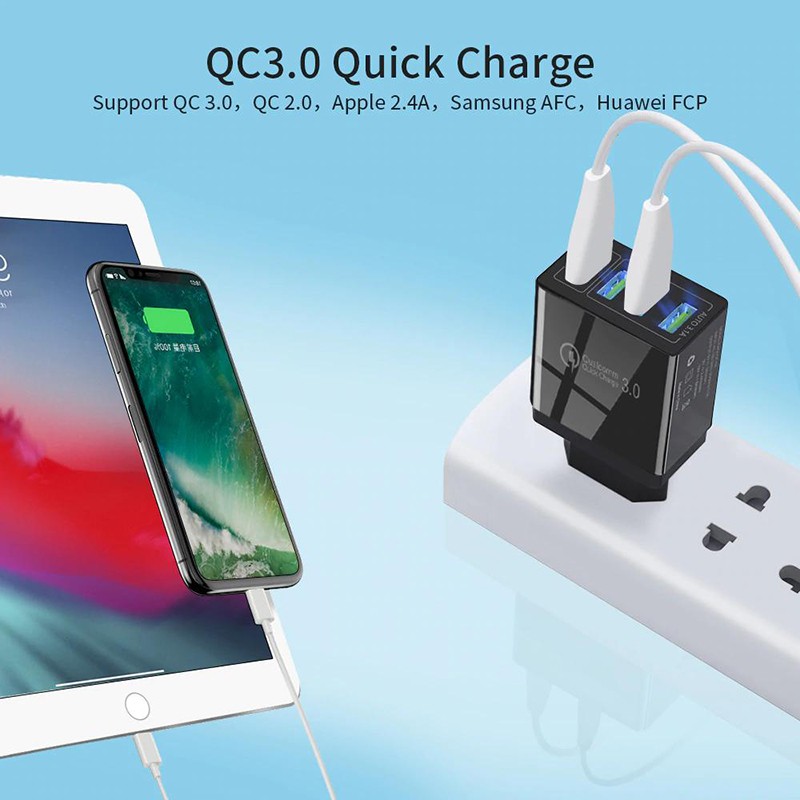 Củ Sạc Nhanh Đa Năng, Có 4 Cổng USB, Sạc Rất Nhanh Có Led Định Vị Ban Đêm, cục sạc XIAOMI OPPO