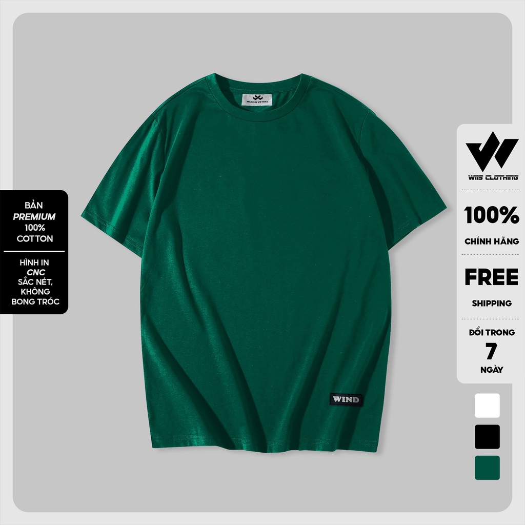 Áo phông unisex form rộng cotton 100% WIIS bản Premium oversize tay lỡ Trơn nam nữ