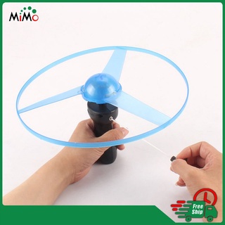 Đồ chơi cho bé máy bắn chong chóng phát sáng, chong chóng UFO đèn led giật dây
