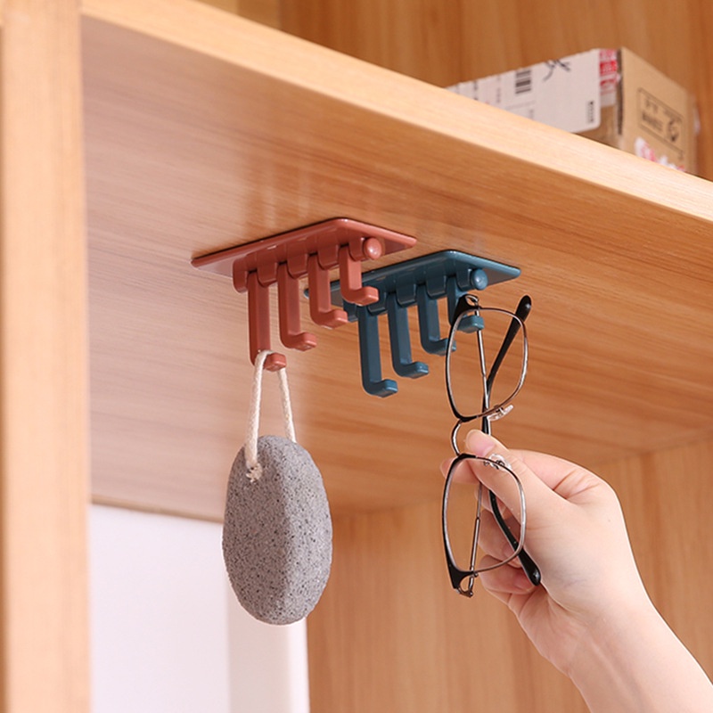 Móc dán tường 4 chấu treo chìa khoá, vật dụng đồ dùng nhà bếp, nhà tắm tiện lợi - Móc treo đồ 4 nhánh đa năng dán tường