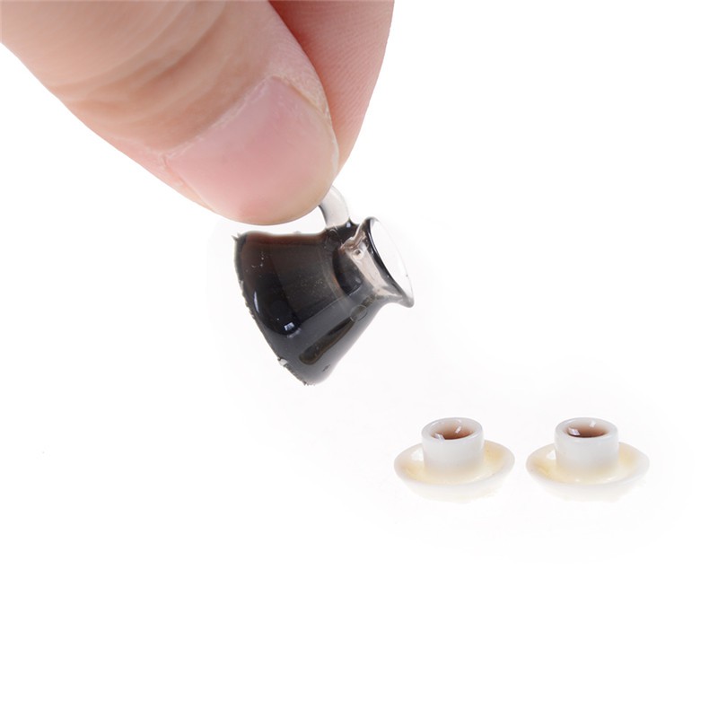 Bộ 3 Mô Hình Ấm Trà Và Tách Cà Phê Dùng Trang Trí Nhà Búp Bê