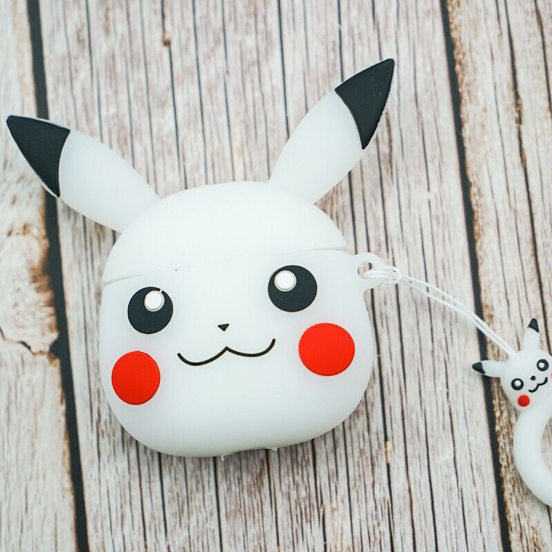 Vỏ Bảo Vệ Hộp Sạc Tai Nghe Bluetooth Không Dây Airpods 2 i11 i12 A1 A2 Bằng Silicon Hình Pikachu Dễ Thương Ốp