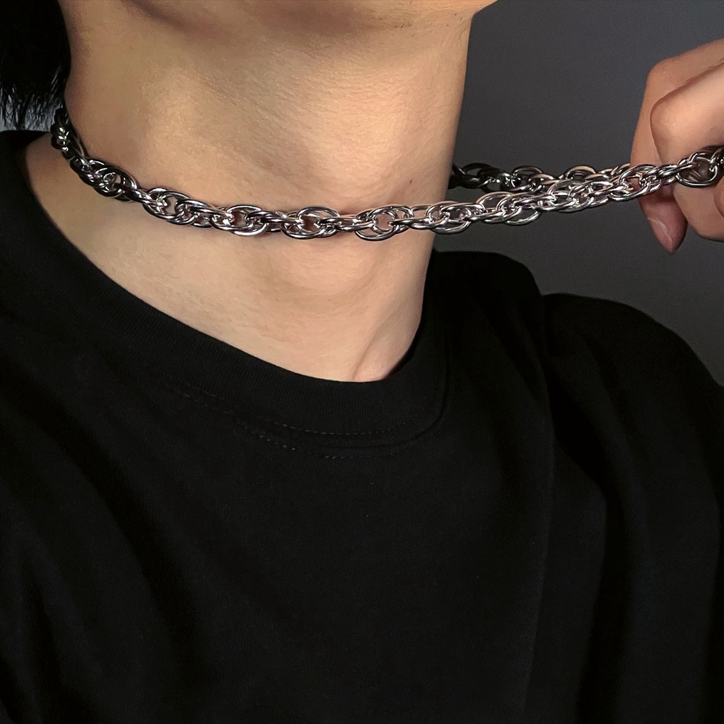 Vòng Cổ Chuỗi Xích Dày thép titan thời trang đường phố hip-hop Hàn Quốc - Dây chuyền Phụ Kiện Hipster Cá Tính