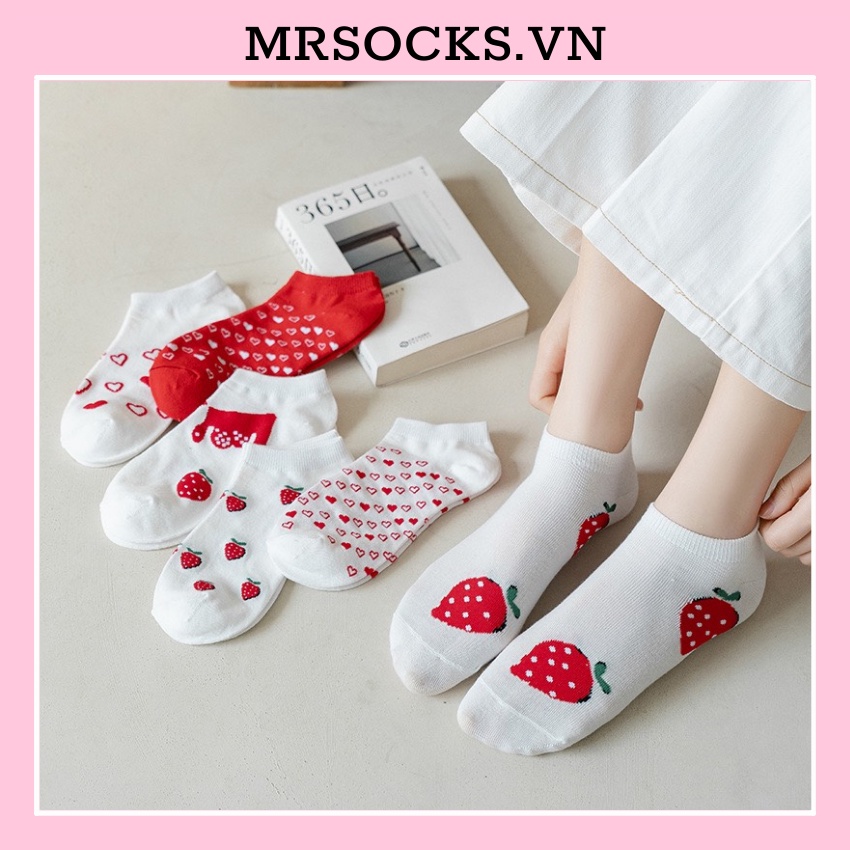 Tất cổ ngắn nam nữ vớ cố thấp SET 6 ĐÔI thời trang hàn quốc đẹp giá rẻ cotton kháng khuẩn MRSOCKS VN079