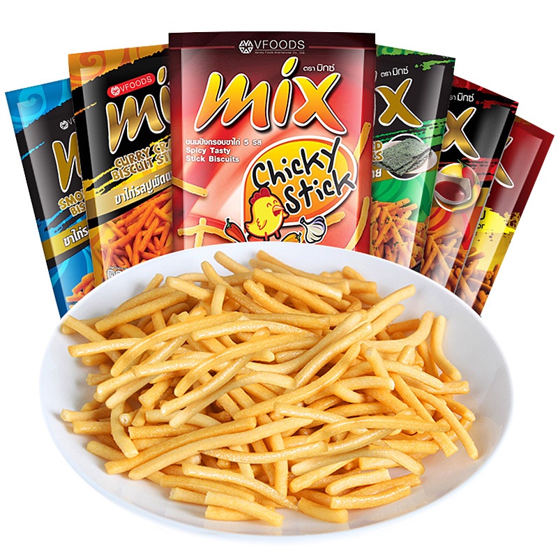 [ Nhập khẩu Thái Lan ] Snack bim bim tăm que cay MIX Thái Lan gói lớn 60g