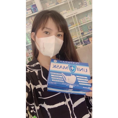 Hộp 50 chiếc khẩu trang 3D UNIMASK chính hãng công nghê Nhật Bản mới, kháng khuẩn, thời trang