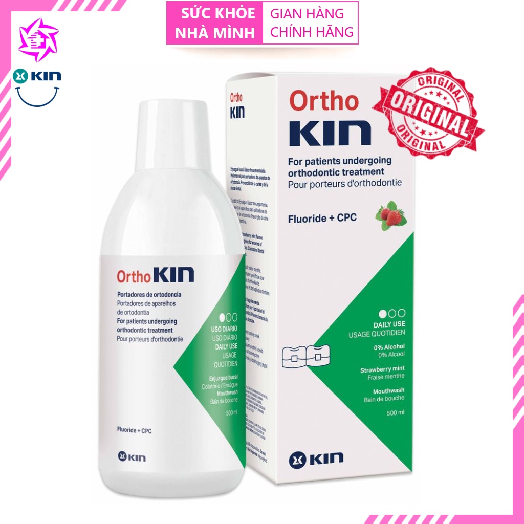 Nước Súc Miệng Răng Niềng Hương Dâu - ORTHOKIN 500ML