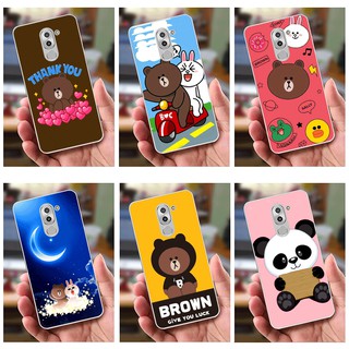 Ốp lưng Huawei GR5 (2017) (dẻo viền trắng trong) - Hinh Gấu Brown, Panda Cực Dễ Thương