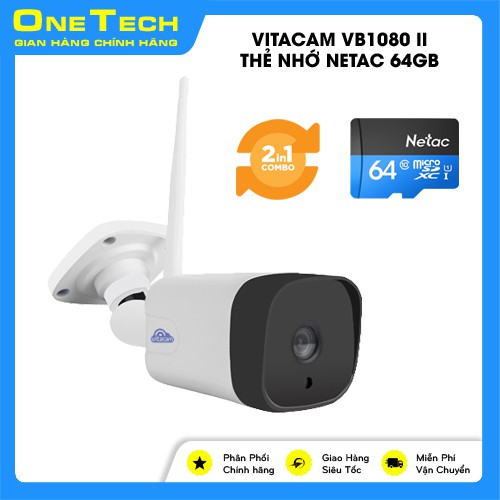 Camera IP wifi ngoài trời Vitacam VB1080 II 2019 có Loa Mic đàm thoại 2 chiều, chống nước IP67 , Hàng chính hãng .