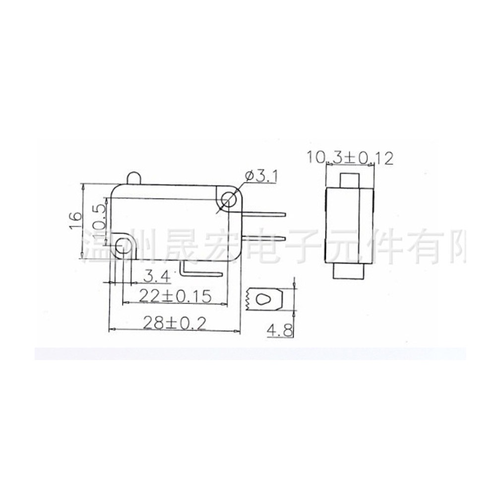 Công tắc hành trình loại tốt bánh xe bằng kim loại V156-1C25