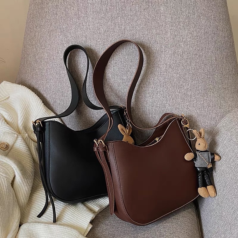 Túi Đeo Chéo Nữ, Túi Xách Nữ Da PU Đeo Vai Bốn Màu Thời Trang Học Sinh Công Sở