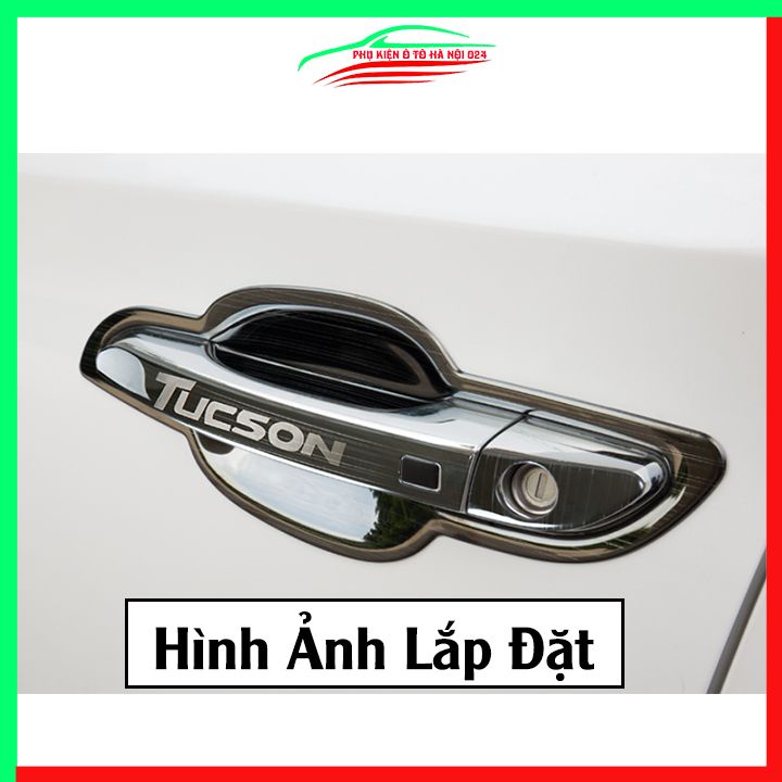 Ốp tay hõm Tucson 2016-2021 vân titan chống trầy bảo vệ cửa xe ô tô