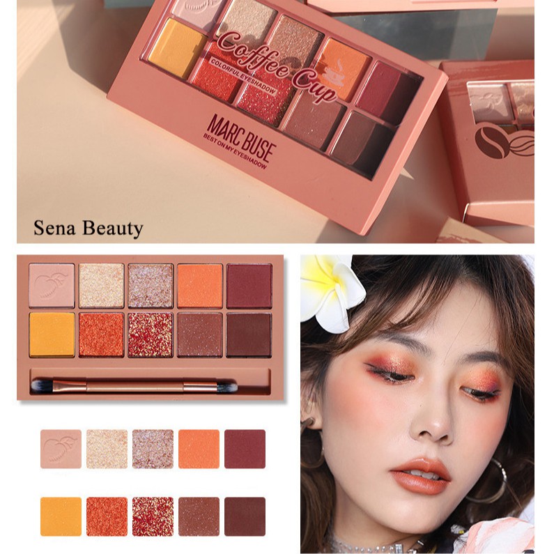 Bảng Phấn Mắt 10 Ô Kèm Cọ Marc Buse Best On My Shadow Bản Dupe Của Clio Pro Eye Palette | BigBuy360 - bigbuy360.vn