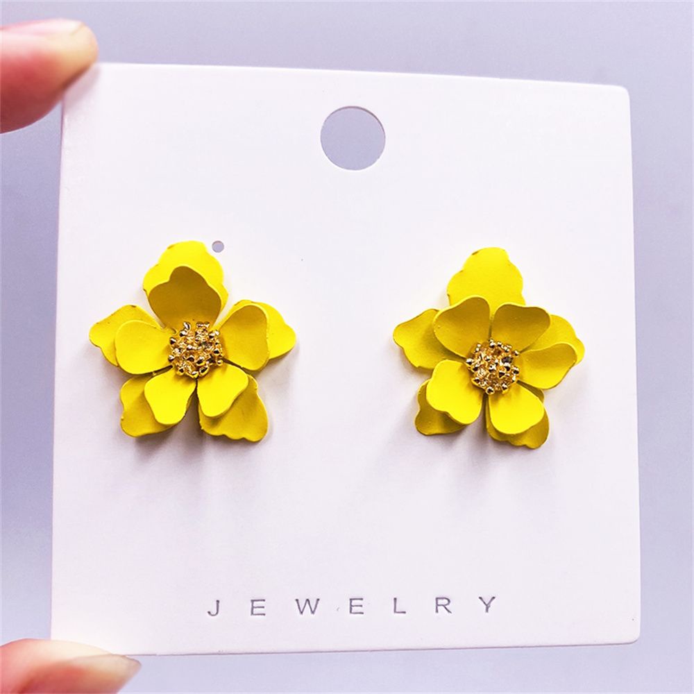 Khuyên Tai Kim Loại Hình Hoa Nhiều Màu Sắc Mihan1