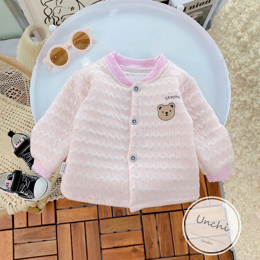 Áo khoác nỉ trần bông cho bé trai và bé gái cao cấp từ 5kg đến 15kg - A SHOP 01