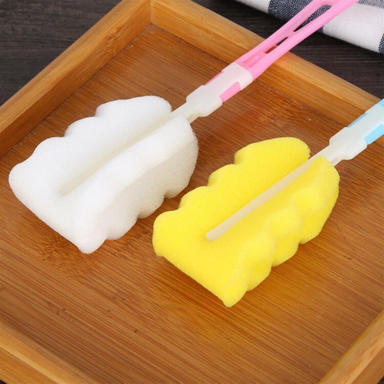 Cây Cọ Rửa Bình Sữa, Cốc Chén Ly Bọt Biển Đa Năng Tiện Lợi Đầu Mút Trắng Có Thể Gấp Gọn