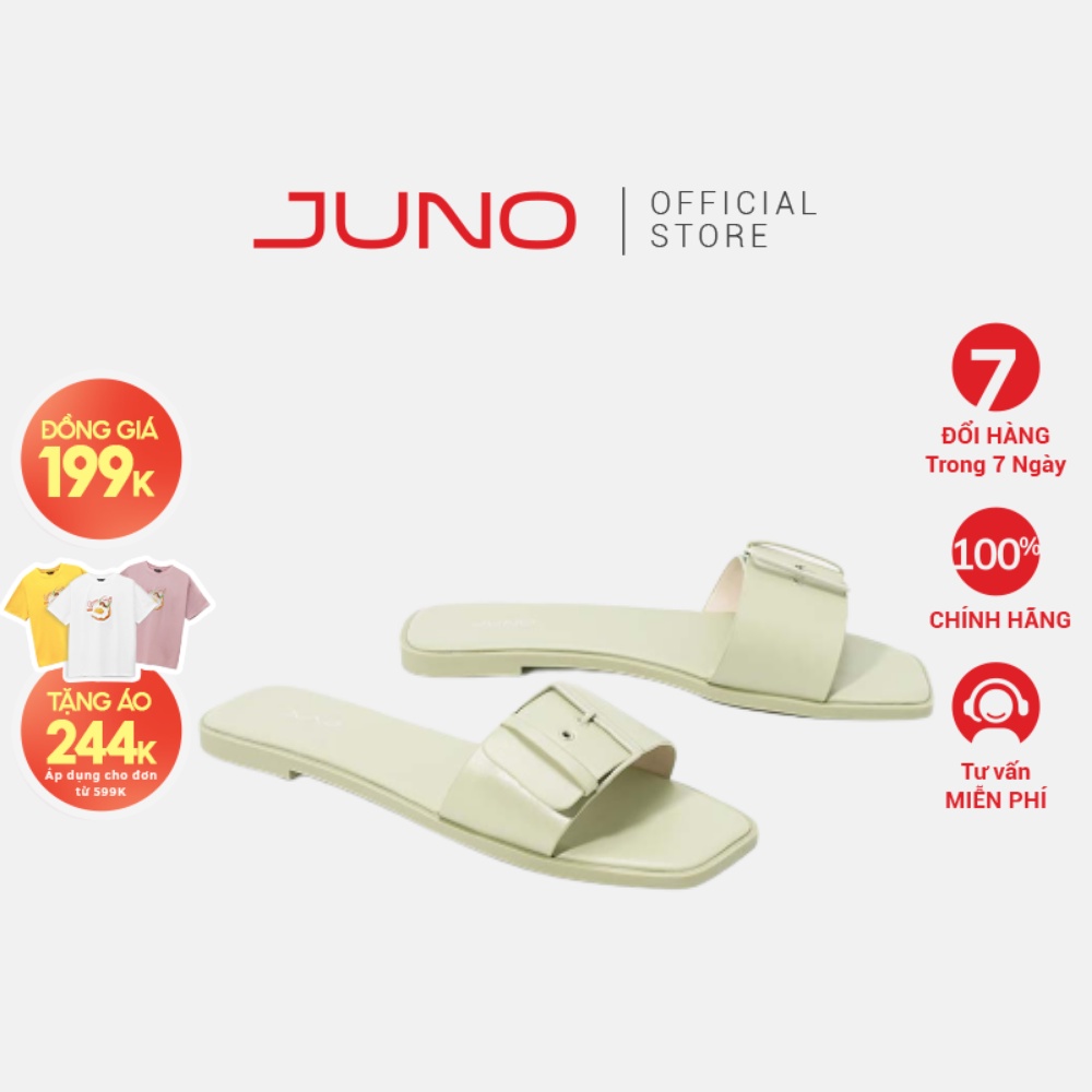 Dép Bệt Nữ Quai Ngang 1cm JUNO Mũi Vuông SD01095