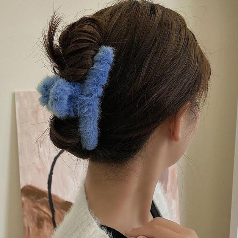 Kẹp tóc phối lông nhung phong cách Hàn Quốc hợp thời trang cho nữ