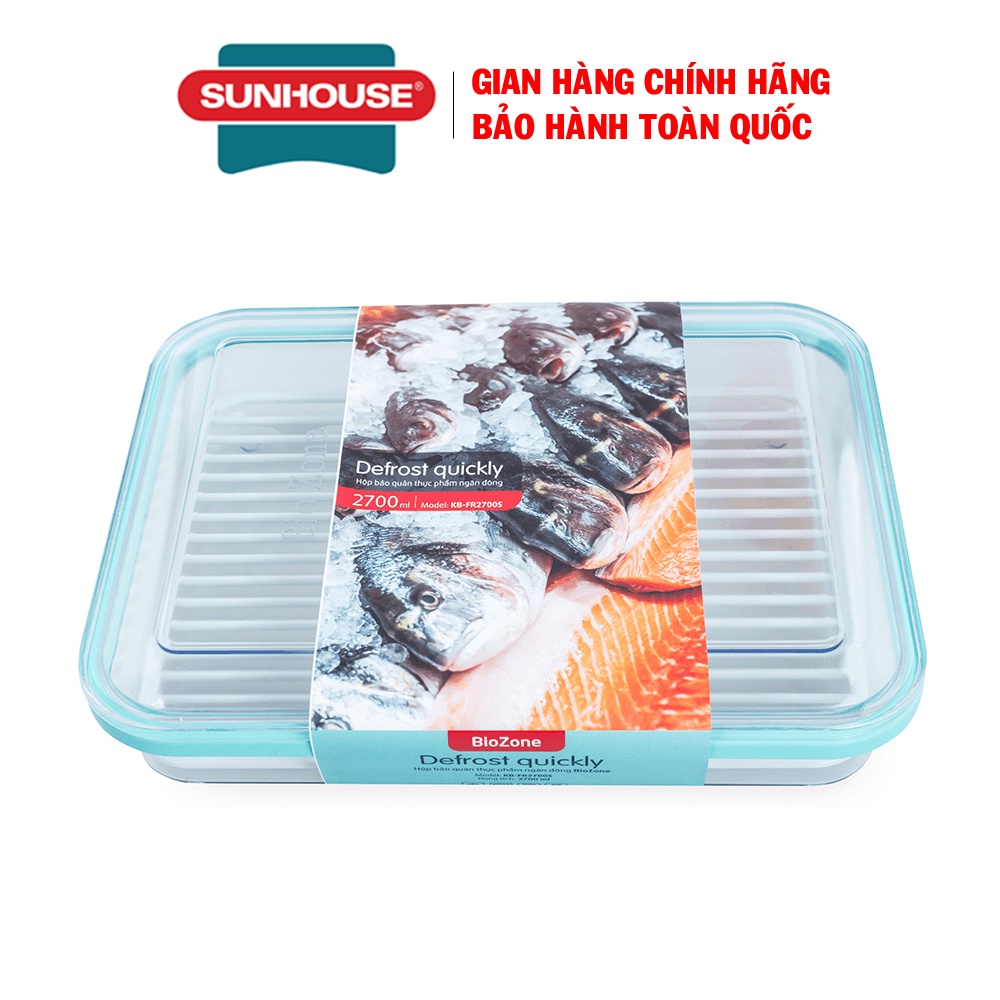 Hộp bảo quản thực phẩm ngăn đông Sunhouse BioZone KB-FR2700S, Dung tích 2700ml