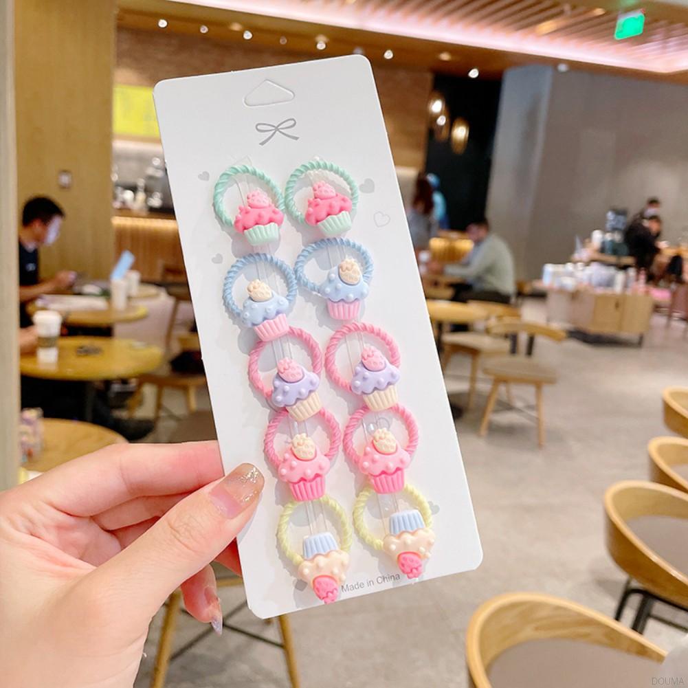 Set 10 Dây Cột Tóc Cỡ Lớn Phong Cách Hàn Quốc Dễ Thương Dành Cho Bé Gái